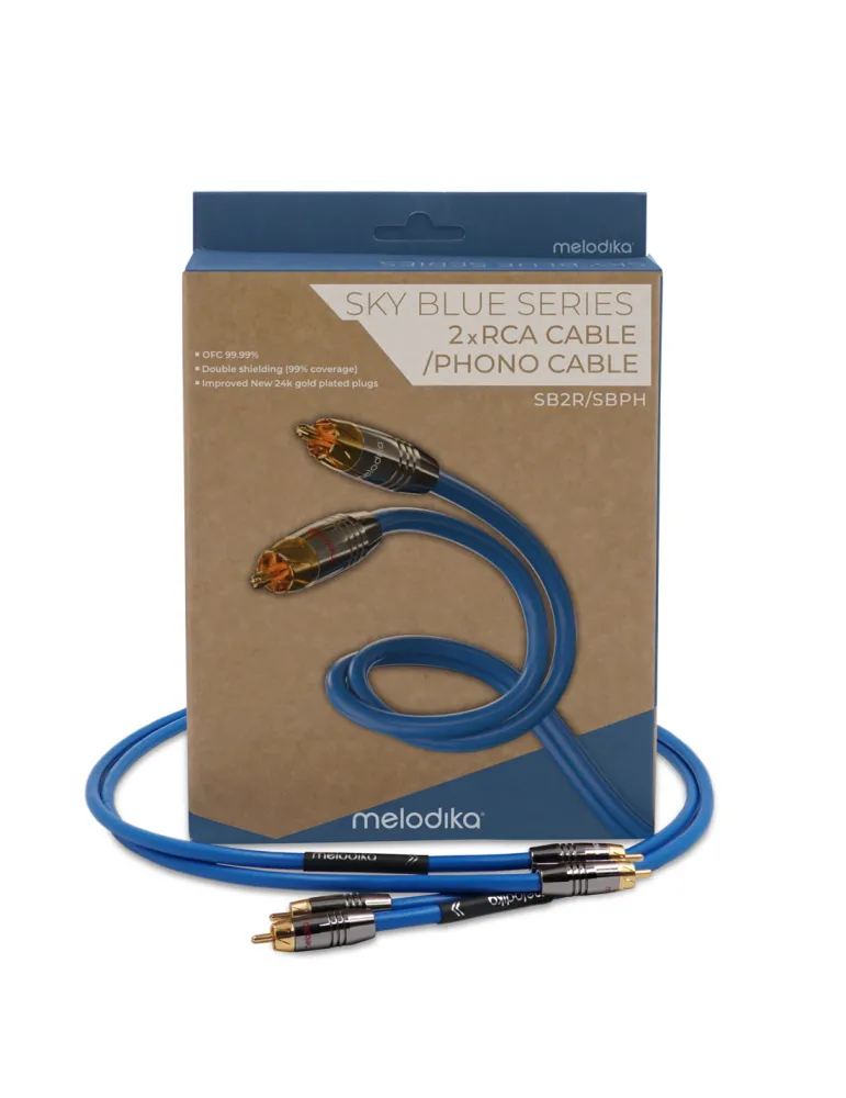 Melodika Sky Blue RCA tarpblokiniai kabeliai - Tarpblokiniai kabeliai - 4