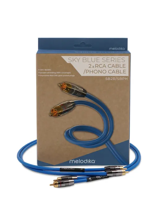 Melodika Sky Blue RCA tarpblokiniai kabeliai - Tarpblokiniai kabeliai - 4