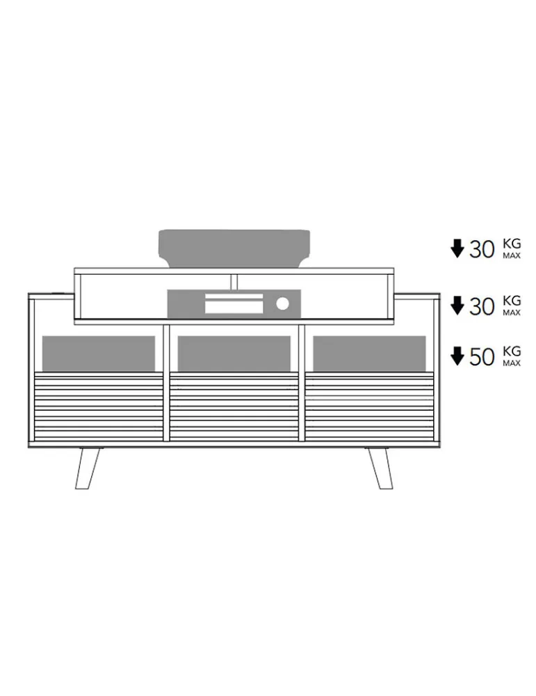 Norstone Oslo 1200 spintelė aparatūrai ir plokštelėms - Spintelės aparatūrai - 8