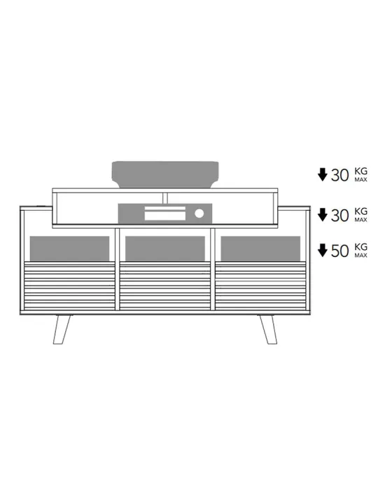 Norstone Oslo 1200 spintelė aparatūrai ir plokštelėms - Spintelės aparatūrai - 8