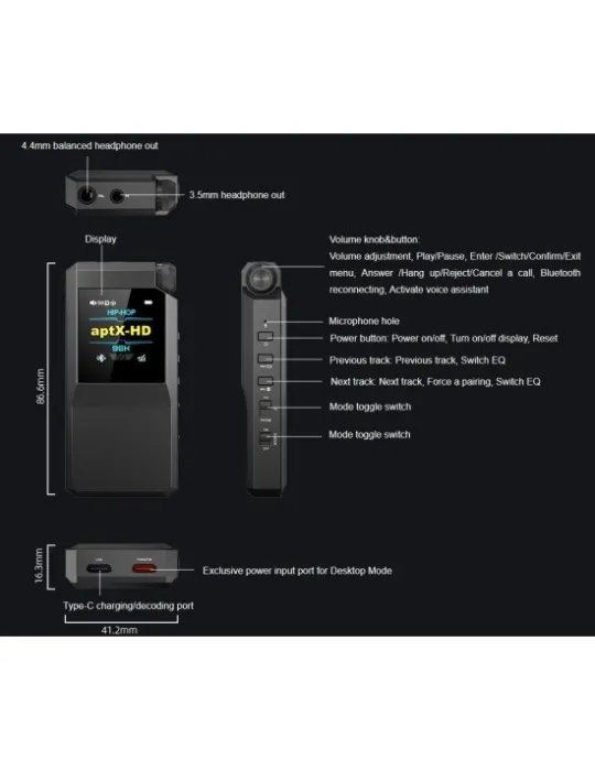 FIIO BTR17 Bluetooth receiver / headphone amplifier - Bluetooth receivers - 7