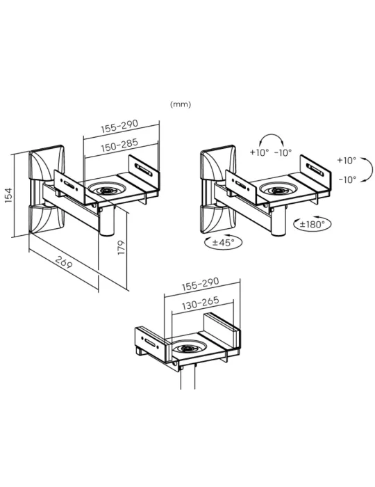 TAGA Harmony TSS-50W wall speaker mounts (pair) - Speaker stands - 2