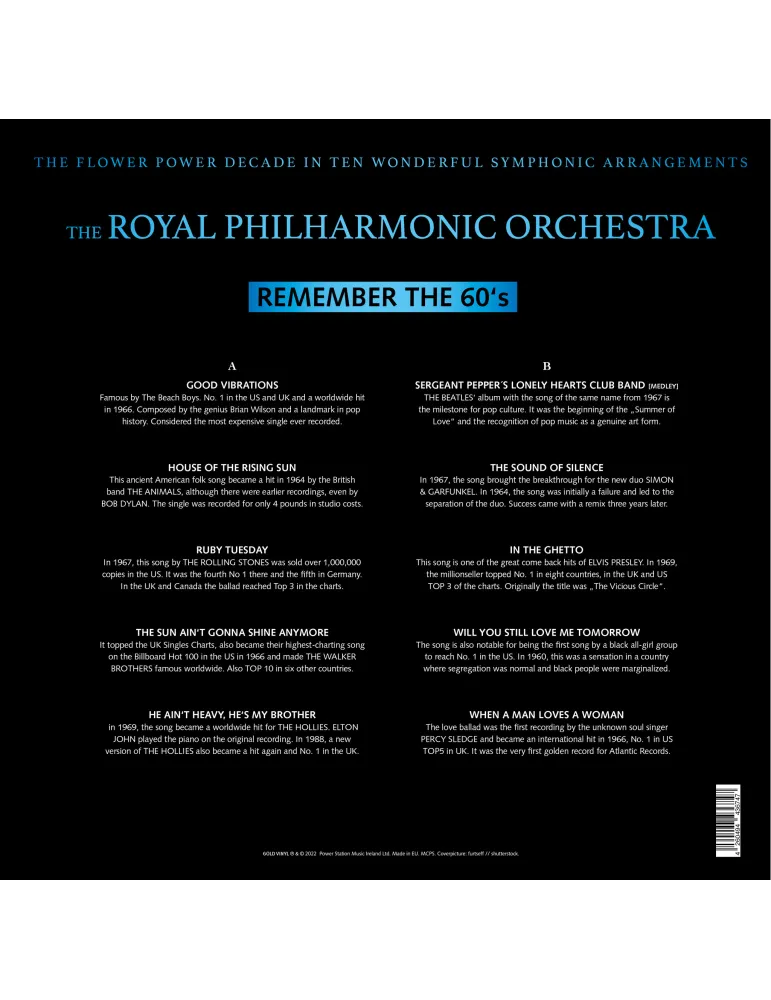Royal Philharmonic Orchestra - Remember The 60’s, 1LP 180g - Vinyl Records - 3