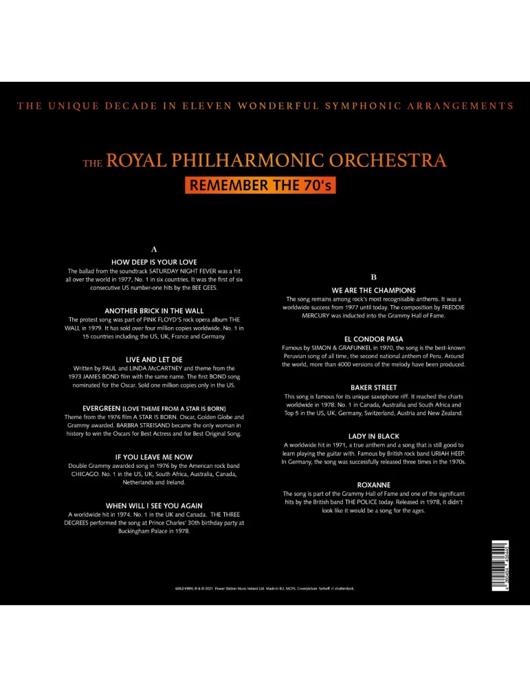 Royal Philharmonic Orchestra - Remember 70's, 1LP 180g - Vinyl Records - 3