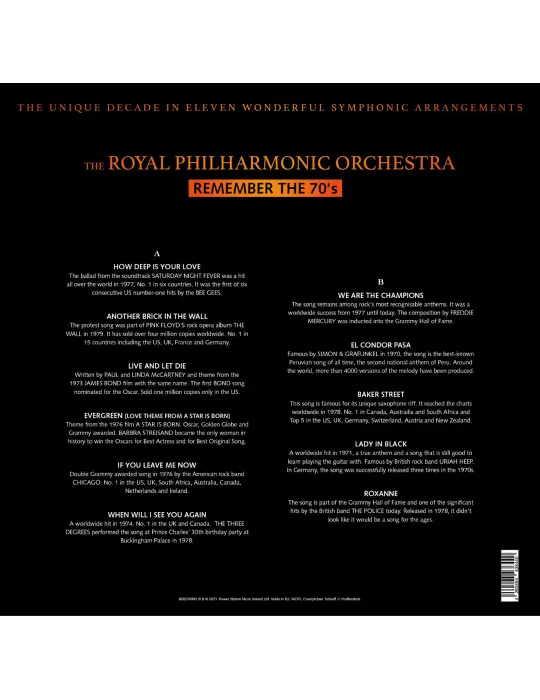 Royal Philharmonic Orchestra - Remember 70's, 1LP 180g - Vinyl Records - 3