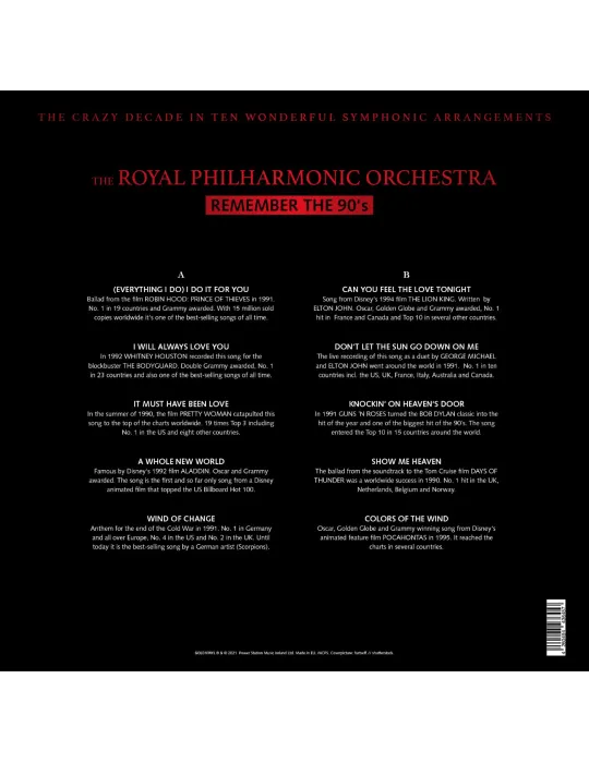 Royal Philharmonic Orchestra - Remember 90's, 1LP 180g - Vinyl Records - 3