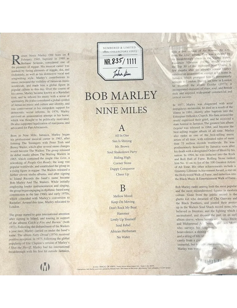 Bob Marley - Nine Miles - Vinyl Records - 3