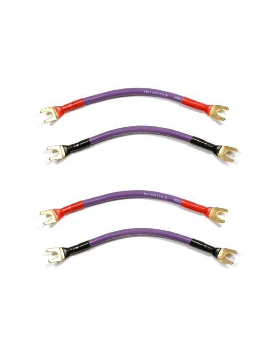 Melodika trumpikliai garso kolonėlėms - 4 vnt. - Kolonėlių kabeliai su antgaliais - 1