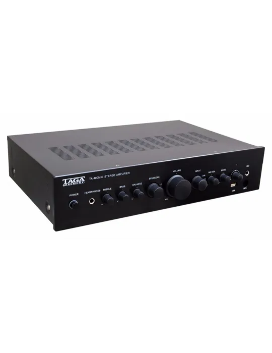 TAGA Harmony TA-400MIC stereo stiprintuvas su mikrofono pajungimu - Garso stiprintuvai - 2