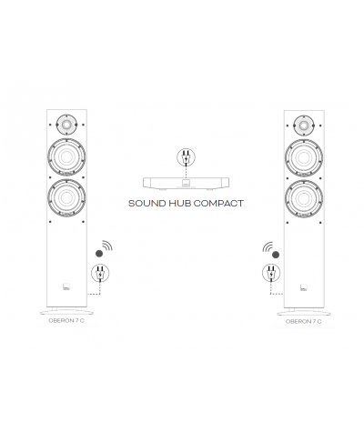 DALI Oberon 7C + Sound Hub aktyvi stereo sistema - Aktyvios kolonėlės
