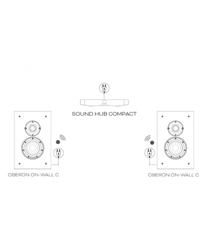 DALI Oberon OW C + Sound Hub aktyvi stereo sistema - Aktyvios kolonėlės