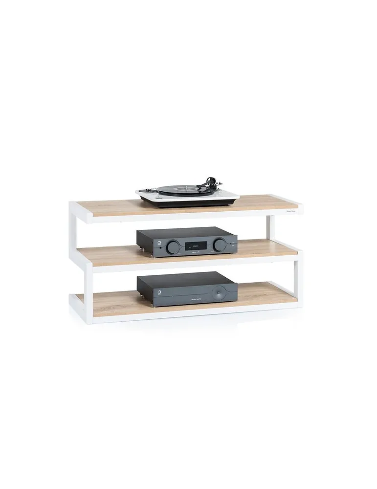 Norstone ESSE NR Supporto TV Tipo Rack - 3 Ripiani, Vetro Nero Satinato, Autoportante