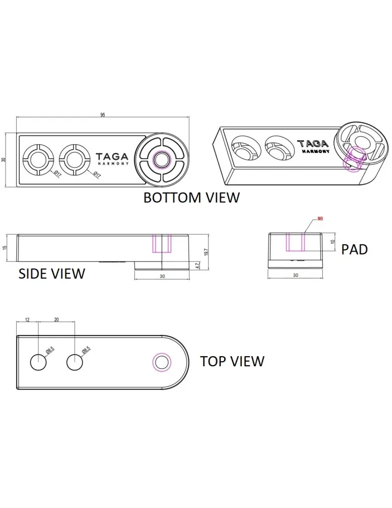 TAGA Harmony TSF-002 kojelės kolonėlėms 